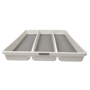 Madesmart Soft Grip Non-Slip 3 Section Utensil Tray Kitchen Drawer Organizer